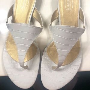 Talbots White Slip on Sandals